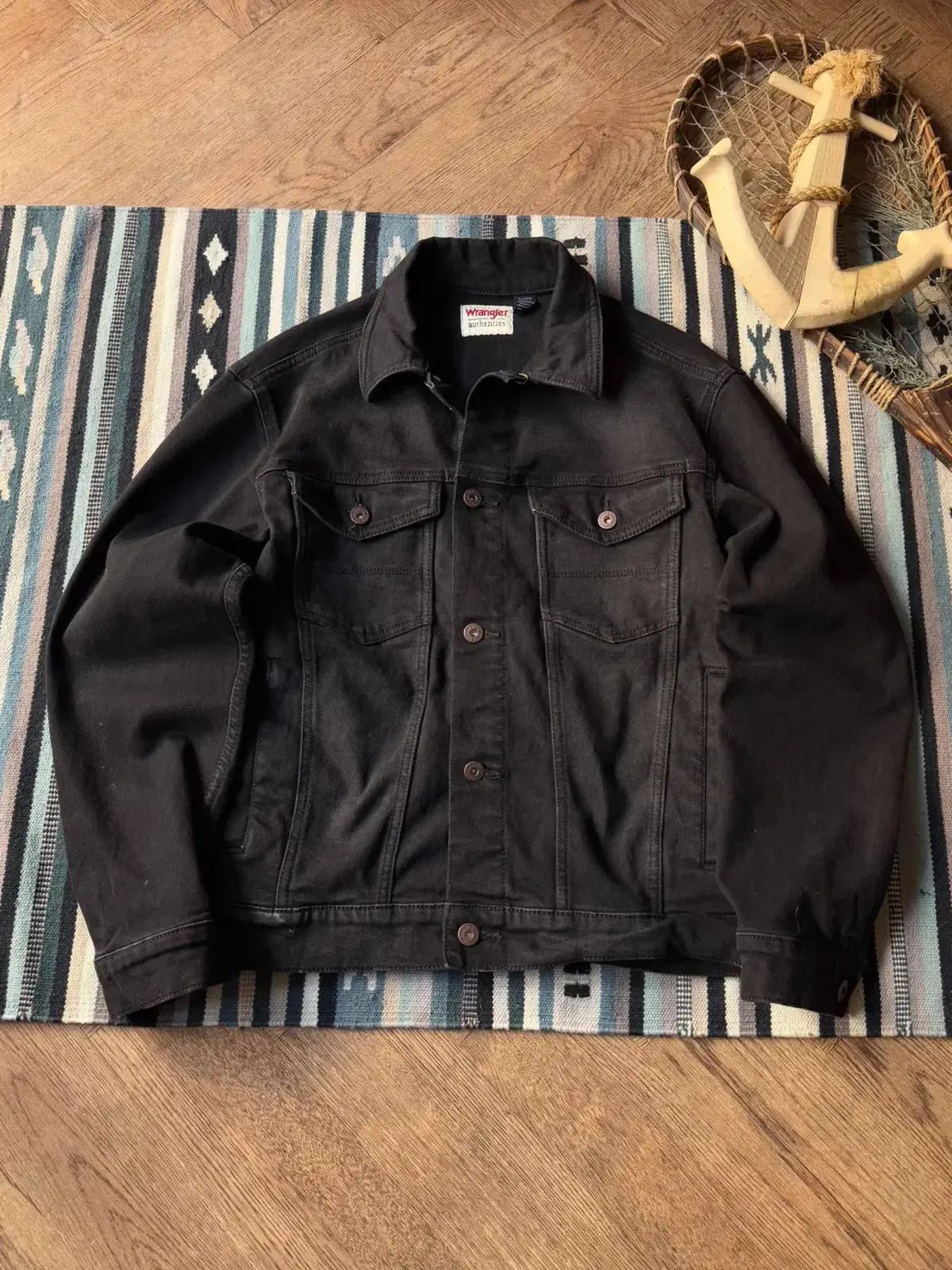 [S]Wrangler USA 랭글러 흑청 데님 트러커 자켓